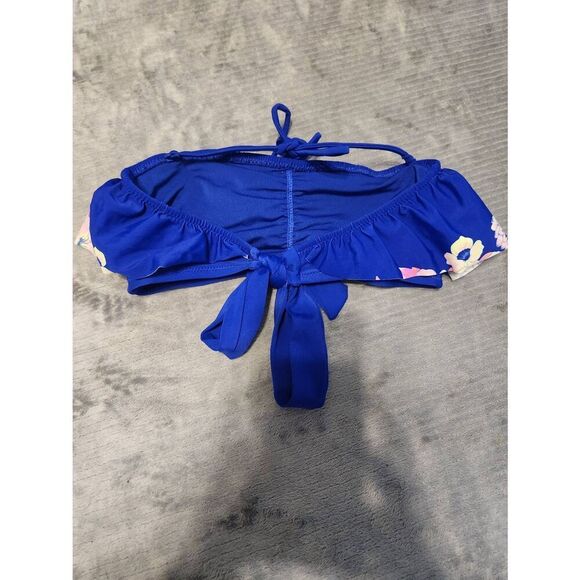 American Eagle Size S Blue FloralStrapless Bandeau Bikini Top - Picture 2 of 4